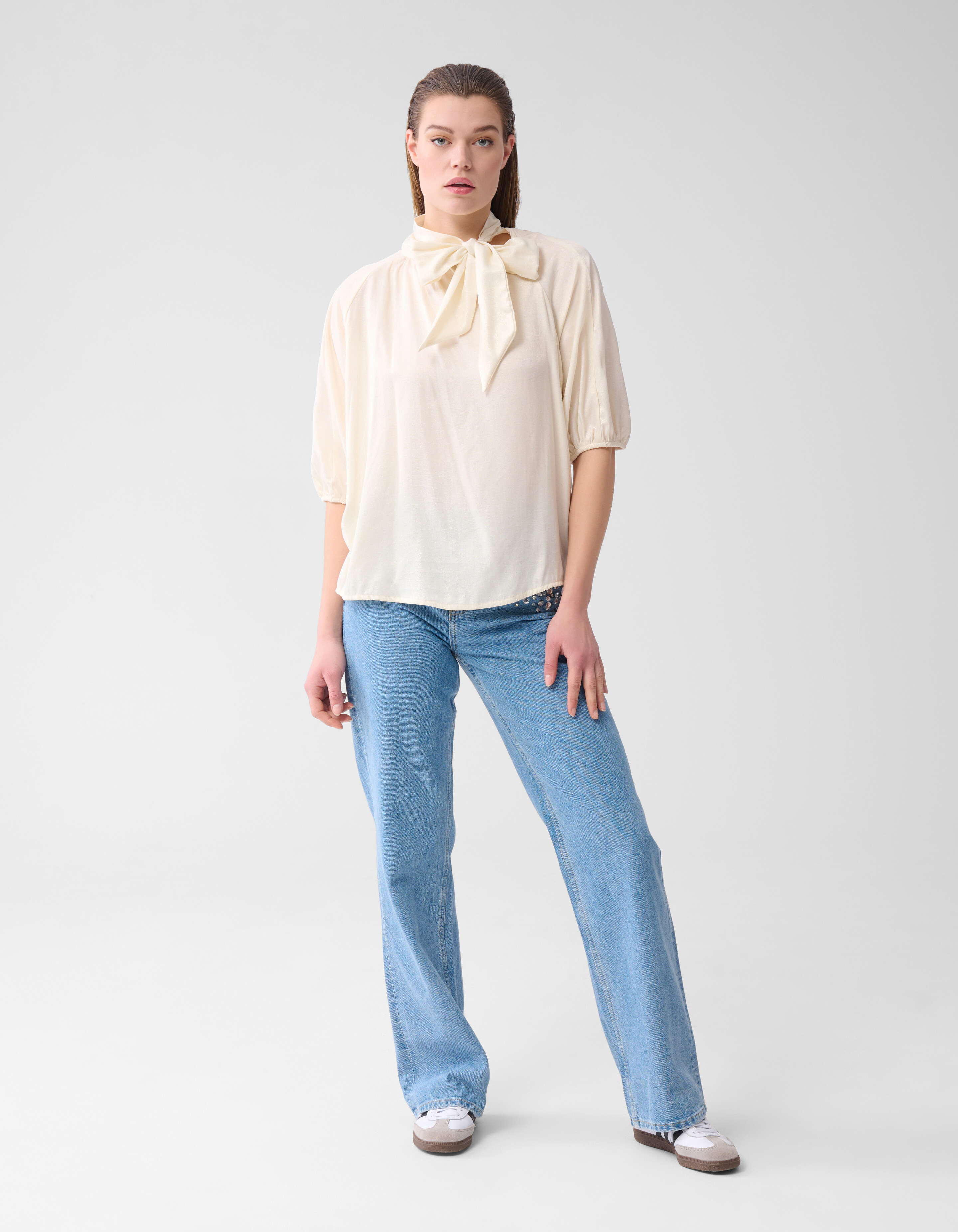 Glänzende Bluse Off White SHOEBY WOMEN