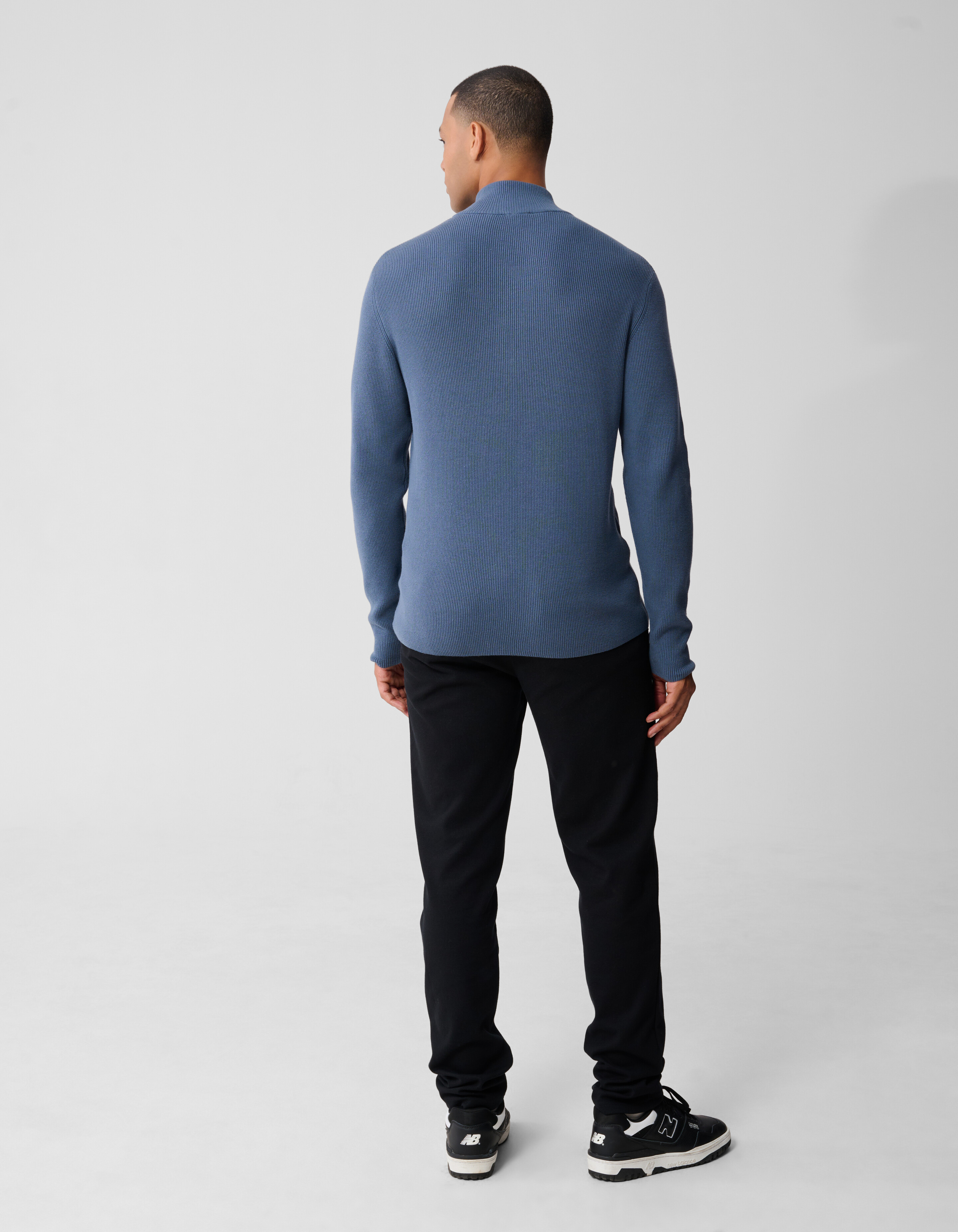 Strickpullover mit halbem Rei&szlig;verschluss Blau SHOEBY MEN