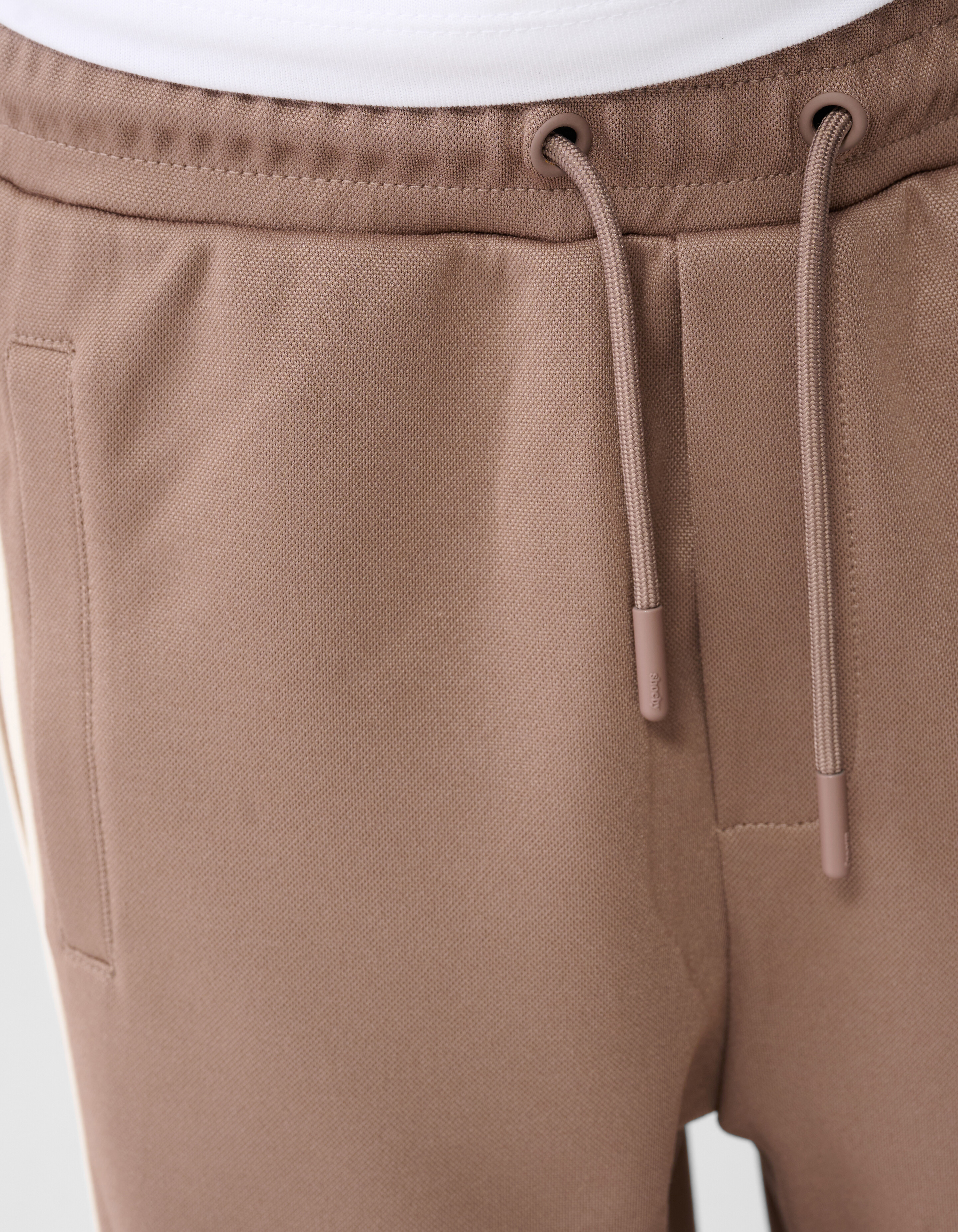 Sportieve Piqu&eacute; Wijde Pantalon Taupe SHOEBY BOYS