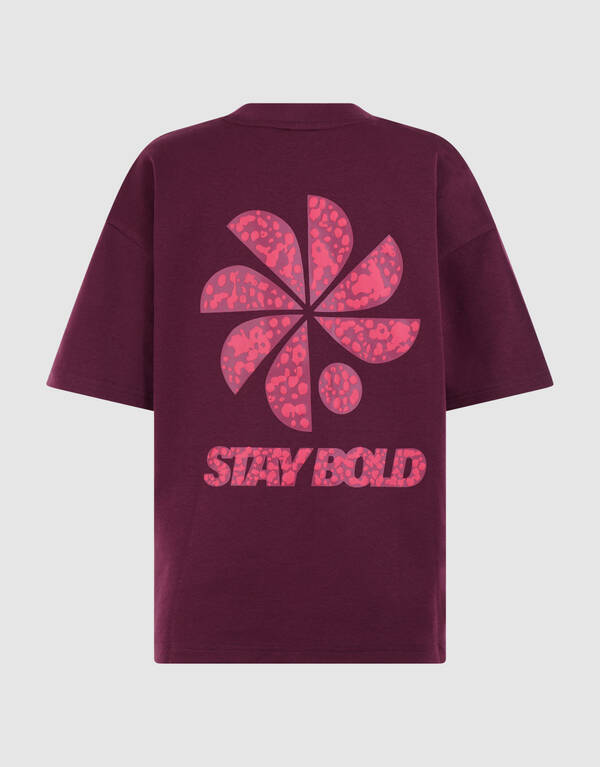 Stay Bold T-Shirt mit auff&auml;lligem Motiv, Dunkelrot SHOEBY BOYS