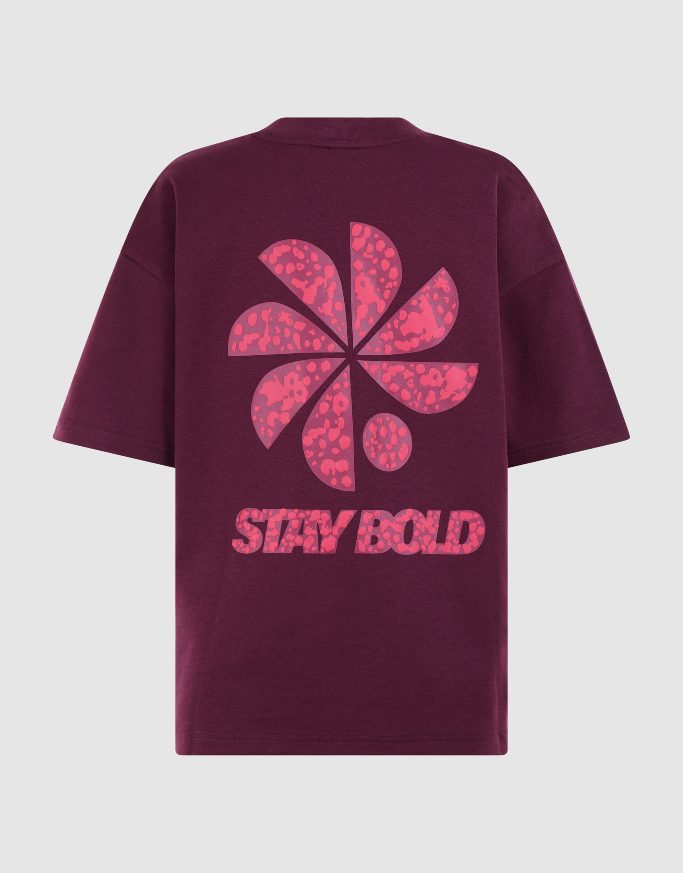 Stay Bold T-Shirt mit auff&auml;lligem Motiv, Dunkelrot SHOEBY BOYS