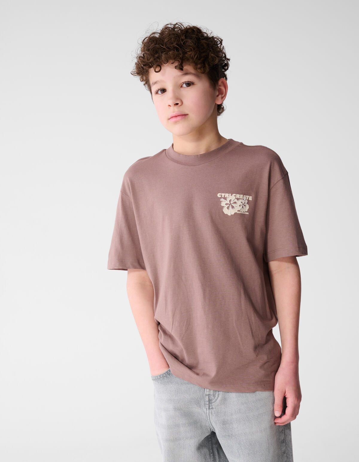 Create Artwork T-Shirt Taupe SHOEBY BOYS
