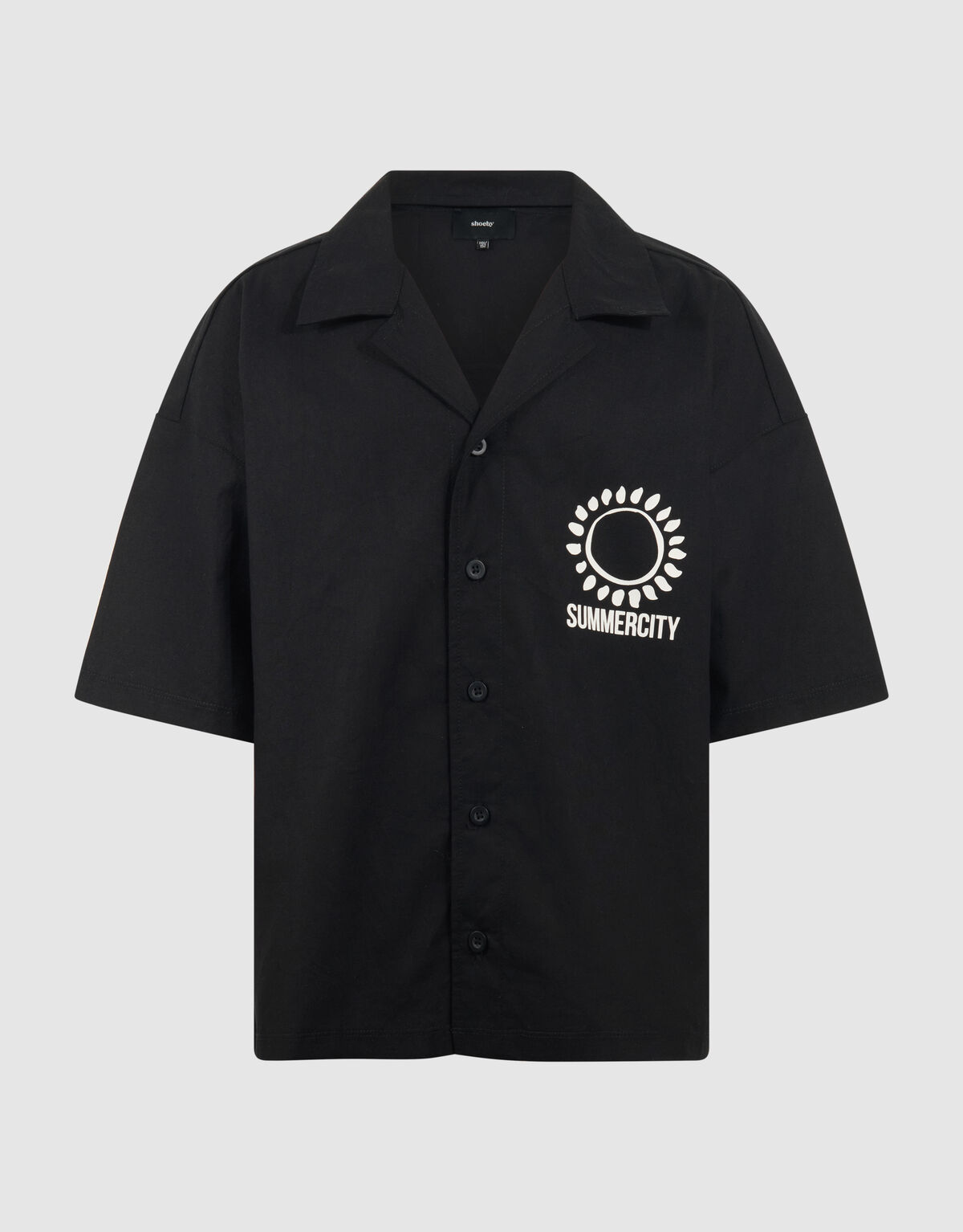 Linnen Artwork Overshirt Schwarz SHOEBY BOYS