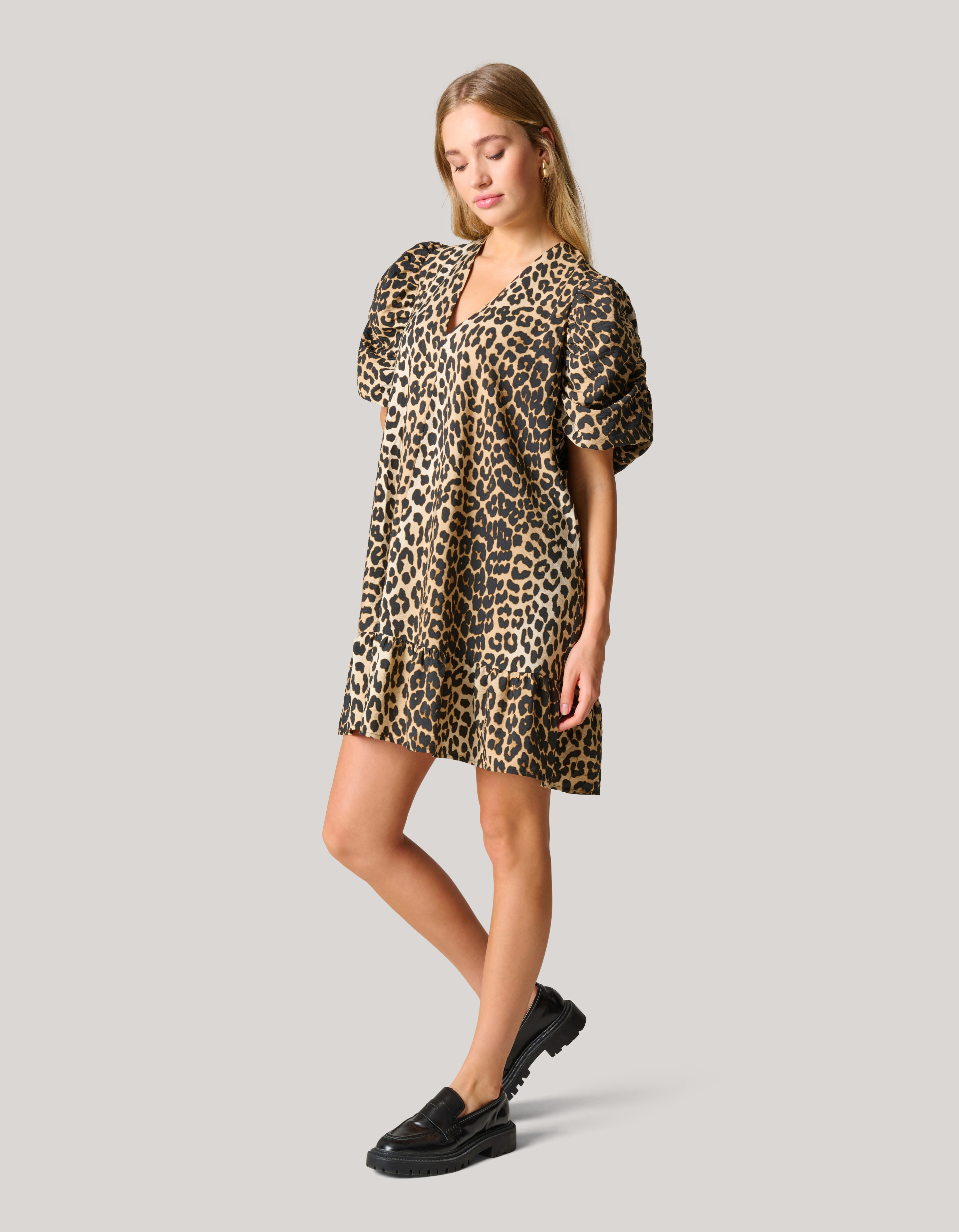 Puffärmel Leopard Kleid SHOEBY WOMEN