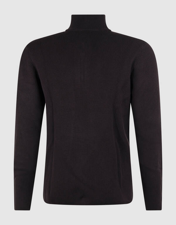 Pullover mit halbem Rei&szlig;verschluss, Strick, Dunkel SHOEBY MEN