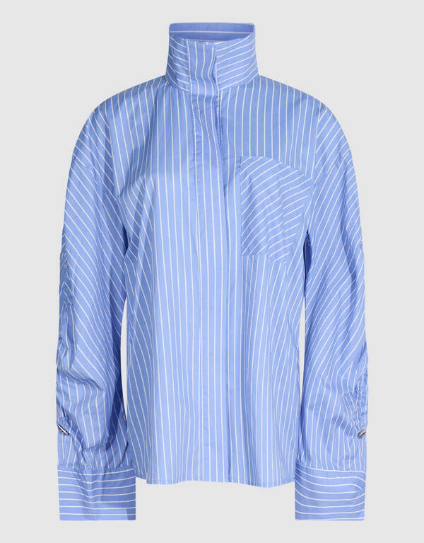 Gathering Sleeve Bluse Blau SHOEBY WOMEN