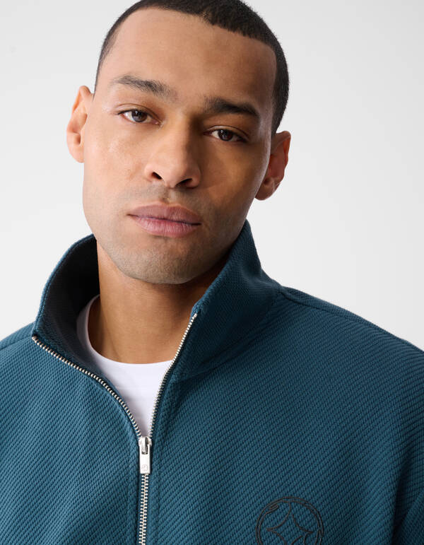 Halb-Zip-Pullover, dunkelgr&uuml;n SHOEBY MEN