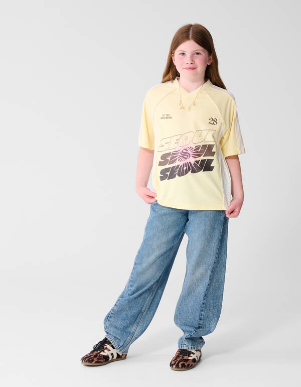 Seoul Baseball-T-Shirt Hellgelb SHOEBY GIRLS