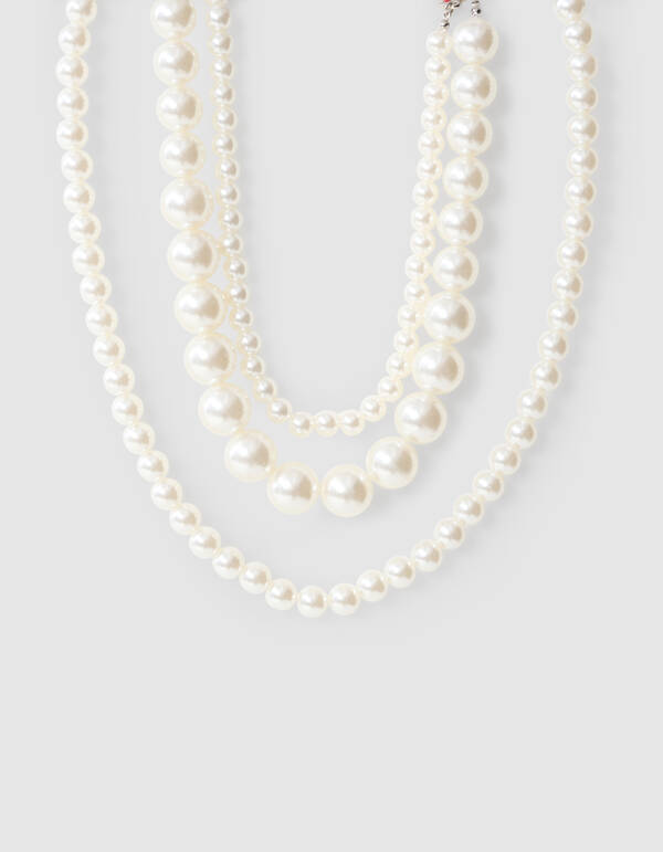 Perlenkette Off White SHOEBY ACCESSOIRES