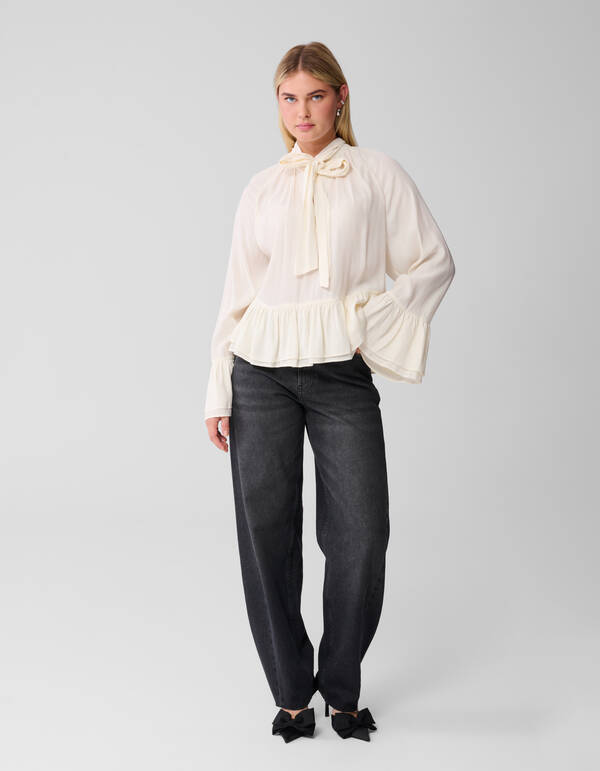 Volant Bluse Off-White SHOEBY WOMEN