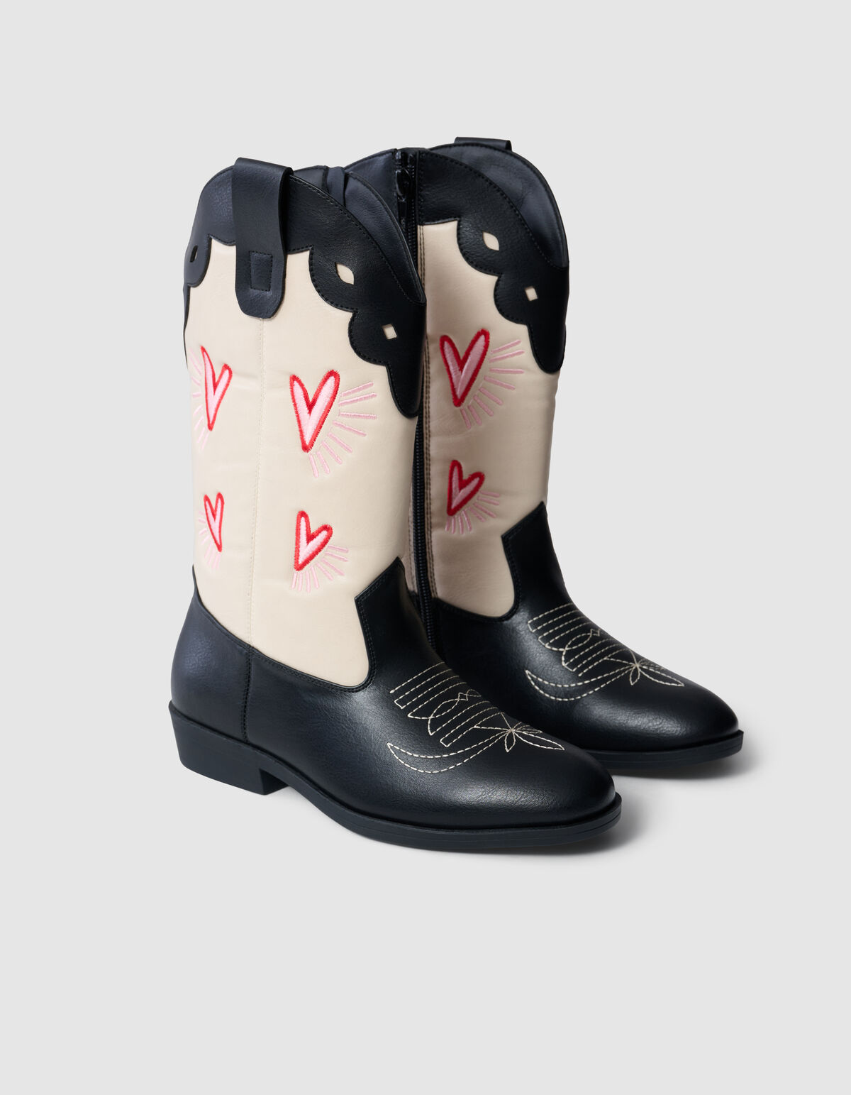 Western Heart Stiefel Schwarz/Wei&szlig; SHOEBY SHOES