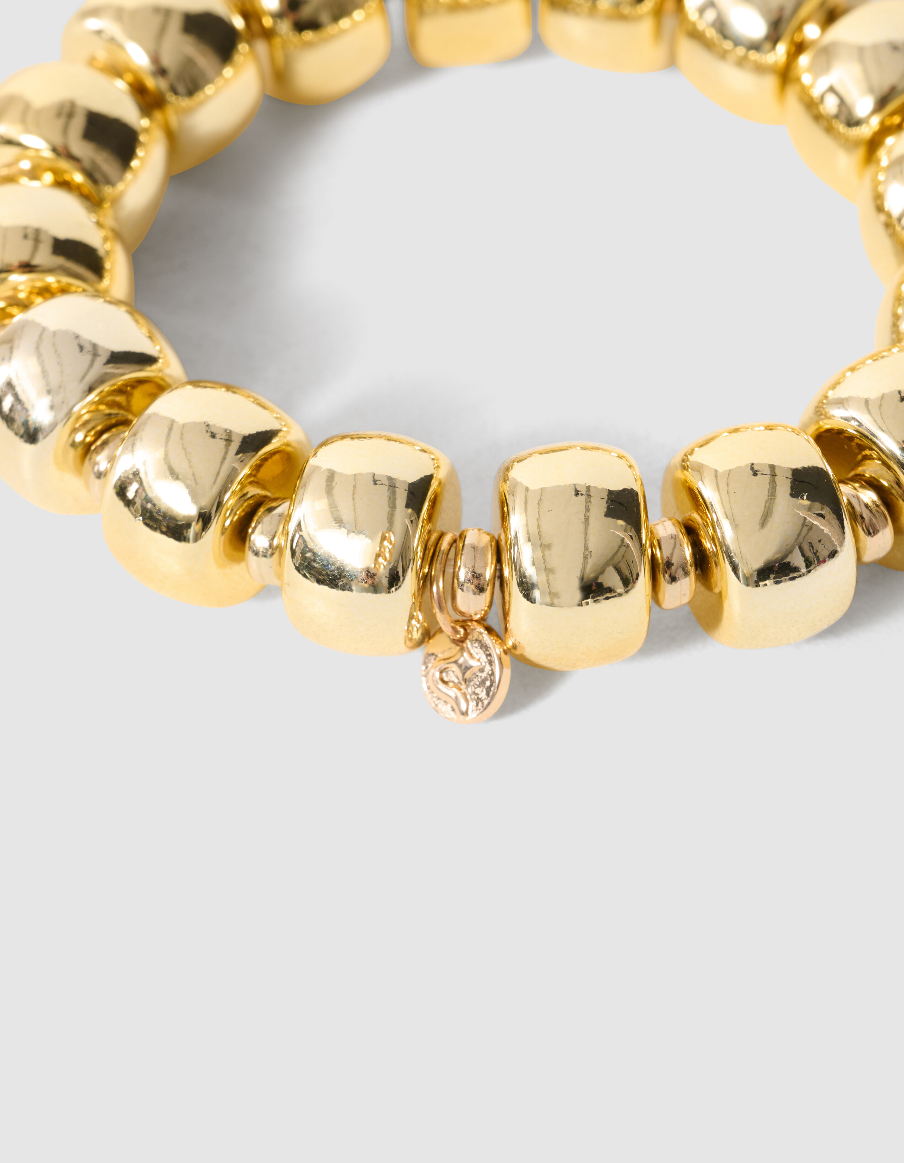 Beaded Wheel Herz Armband Gold SHOEBY ACCESSOIRES