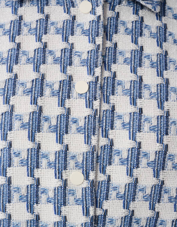 Jacquard Ruitenmuster Jacke Blau SHOEBY WOMEN