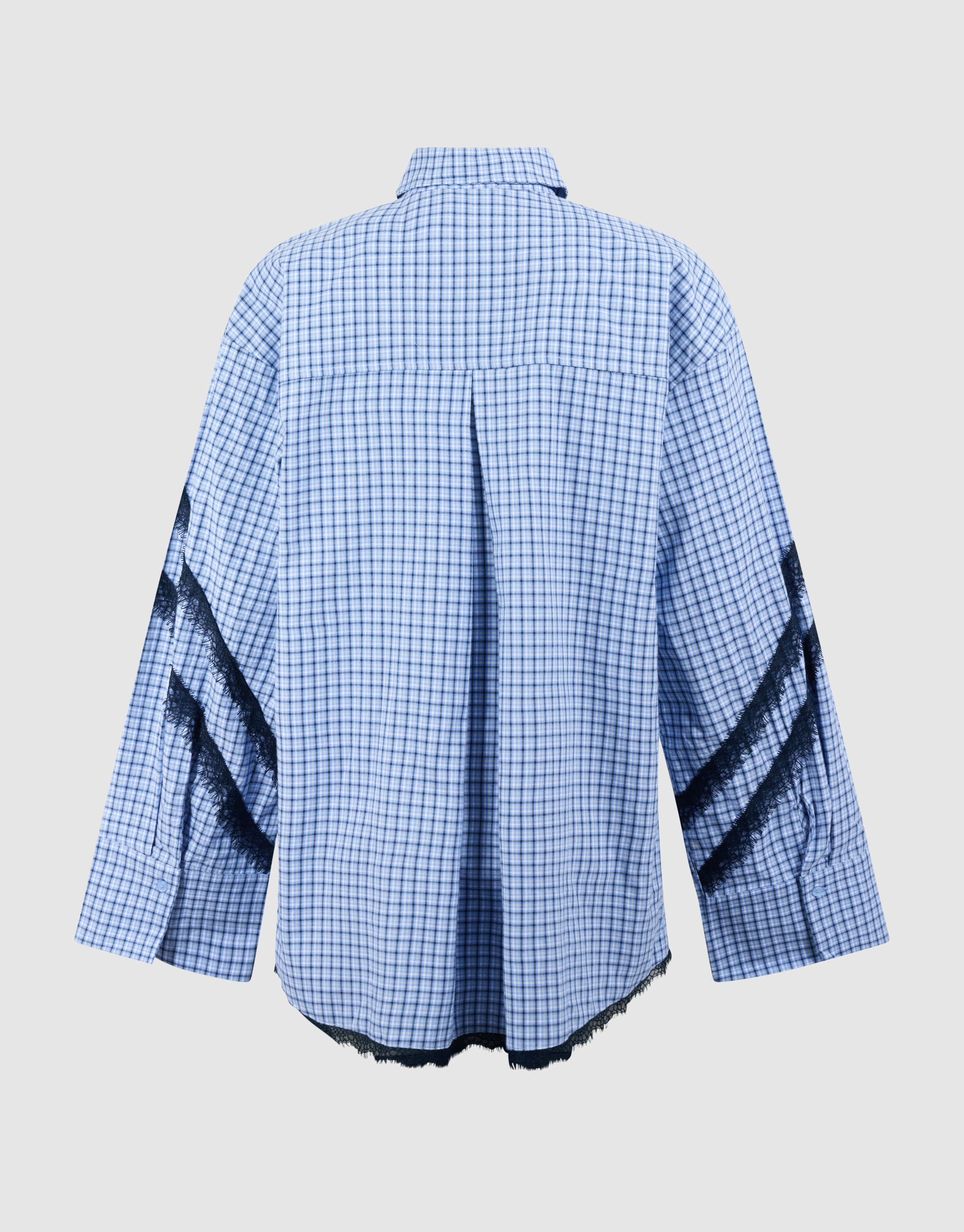 Kanten Rauten Bluse Blau SHOEBY WOMEN