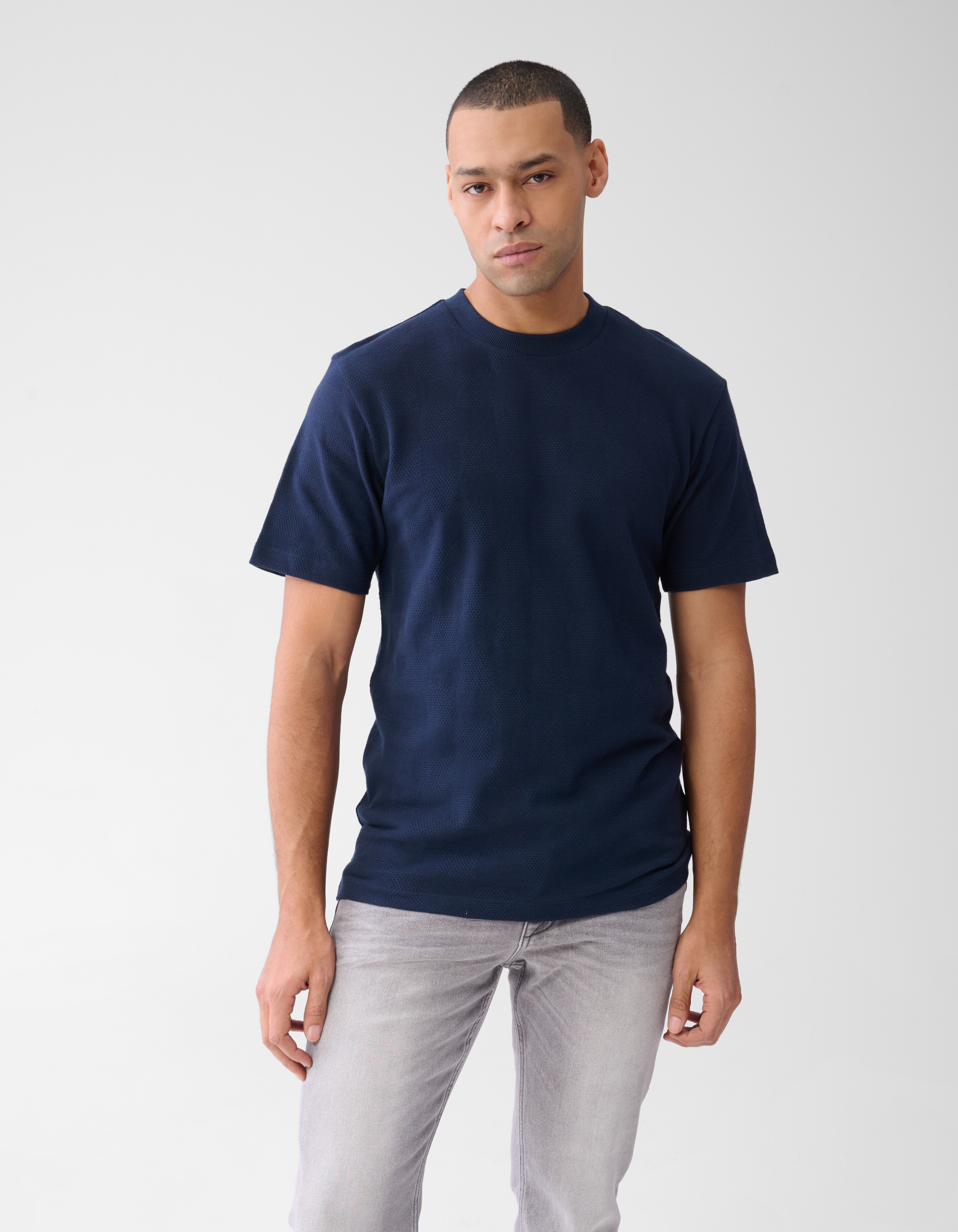 Patchwork T-shirt Donkerblauw SHOEBY MEN