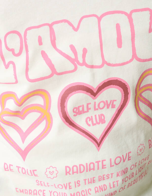 L'amour Artwork T-shirt Off Wei&szlig; SHOEBY GIRLS