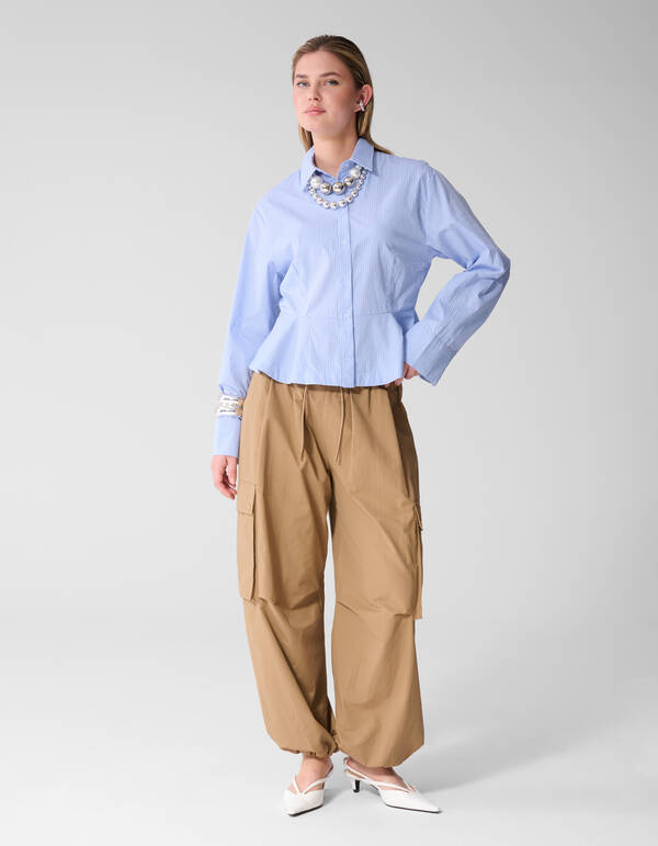 Popeline-Bluse mit Sch&ouml;&szlig;chen Blau SHOEBY WOMEN