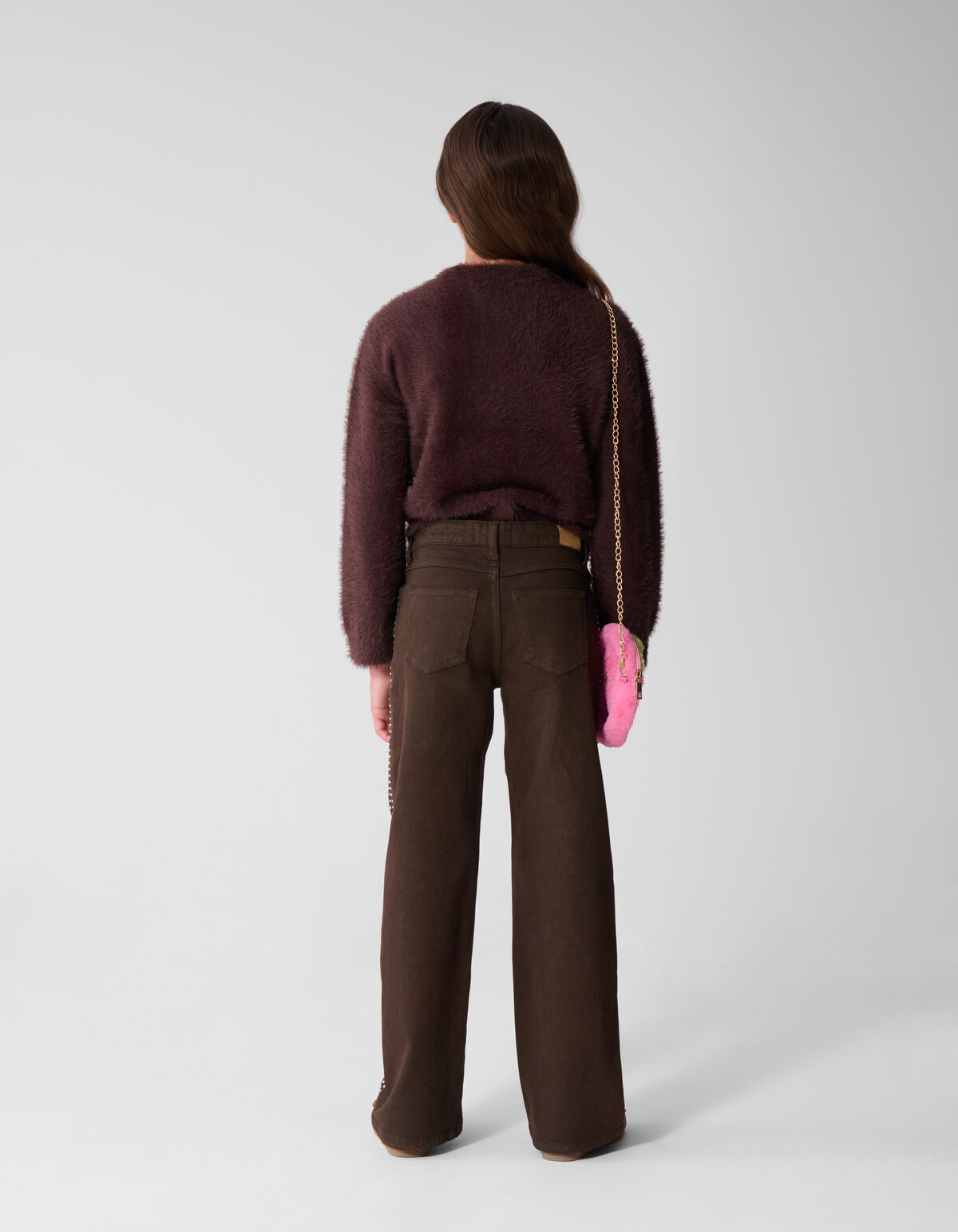 Stud Wide Leg Fit Jeans Braun SHOEBY GIRLS