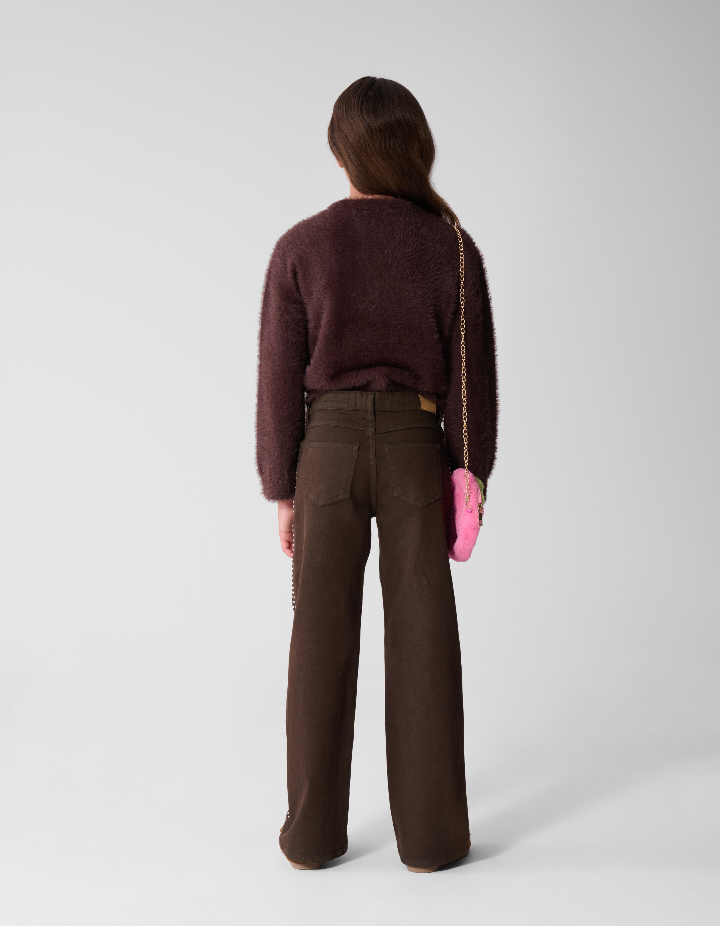 Stud Wide Leg Fit Jeans Braun SHOEBY GIRLS