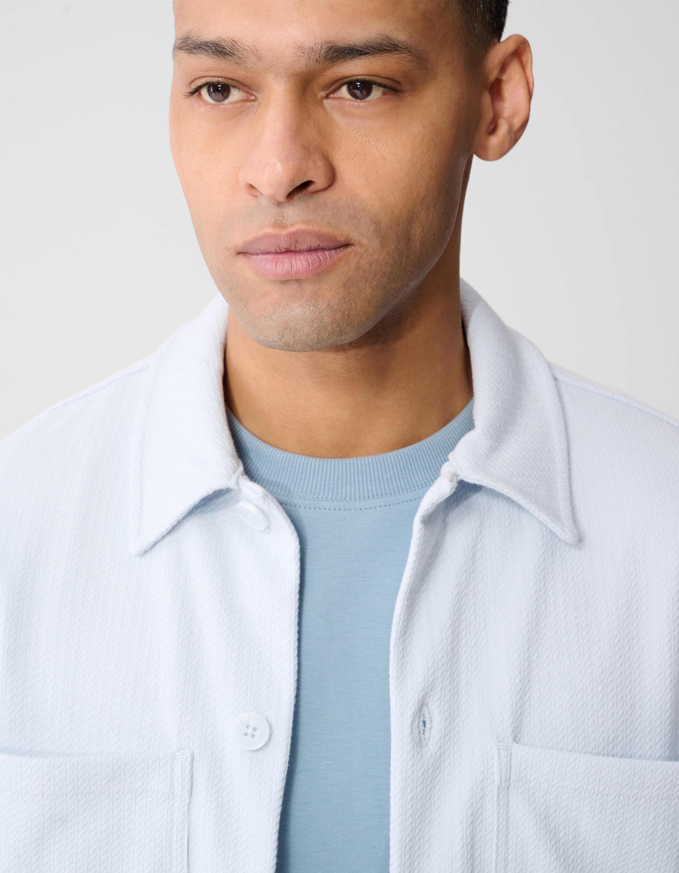 Strukturiertes Overshirt Hellblau SHOEBY MEN