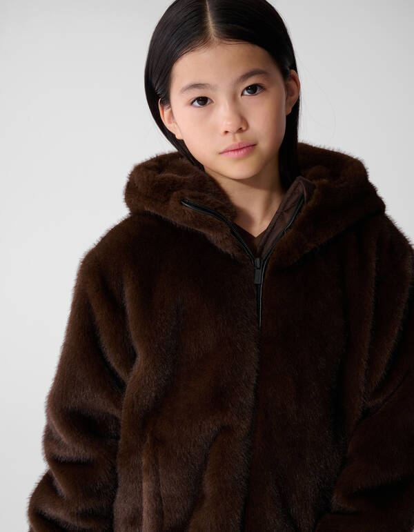 Kunstpelzjacke Dunkelbraun SHOEBY GIRLS