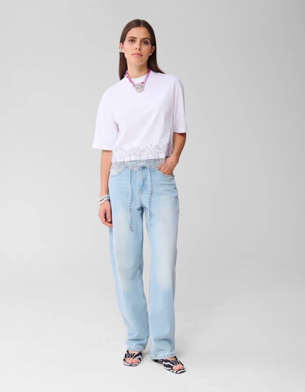 Spitzen-T-Shirt Wei&szlig; SHOEBY WOMEN