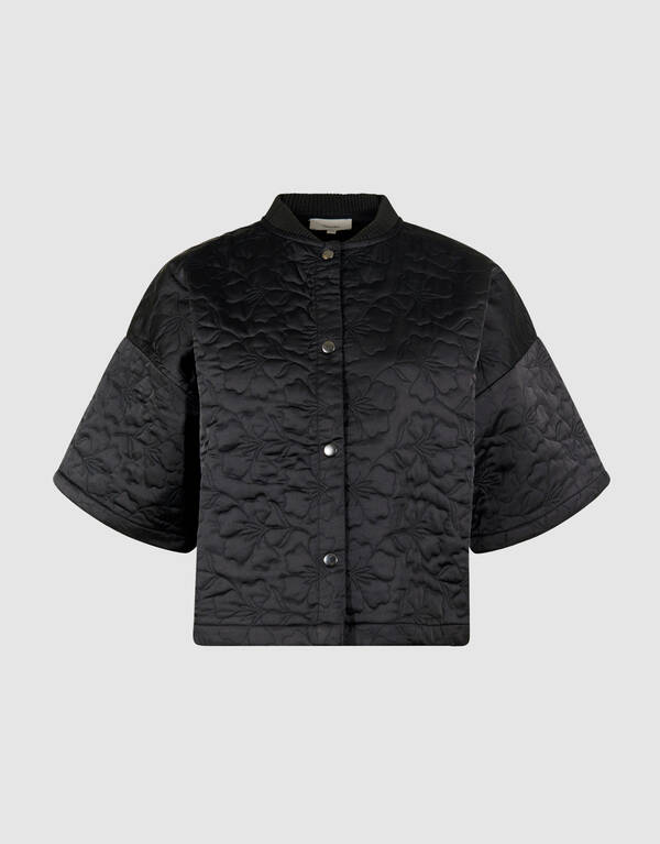 Kurz&auml;rmelige Bomberjacke mit Stickerei Schwarz SHOEBY WOMEN