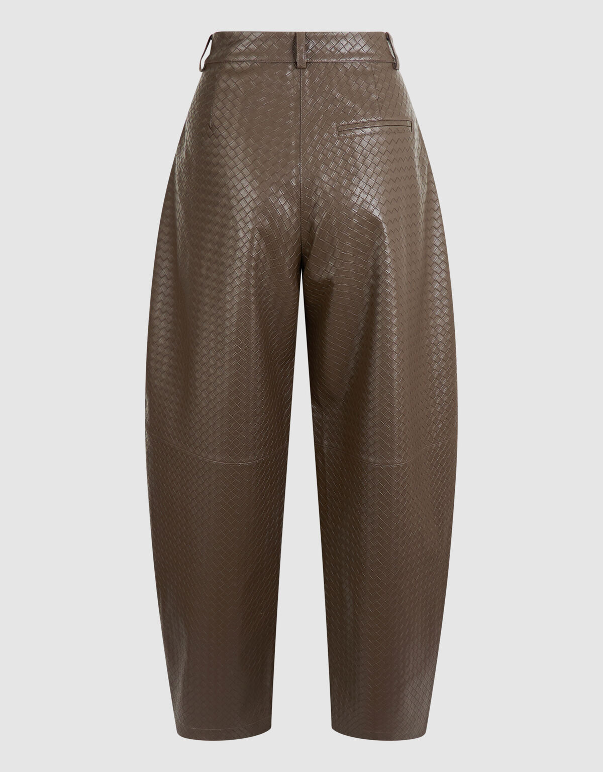 Braune Hose aus veganem Leder mit Flechtmuster SHOEBY WOMEN