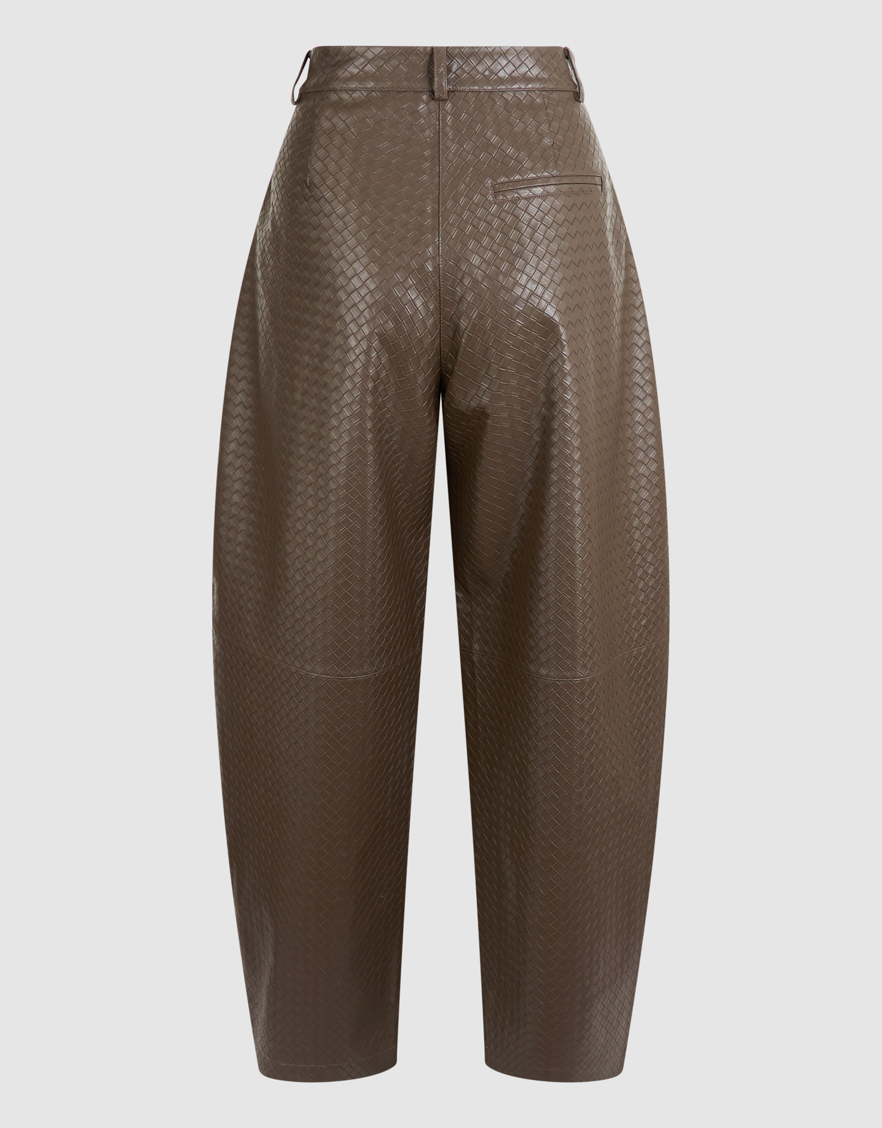 Braune Hose aus veganem Leder mit Flechtmuster SHOEBY WOMEN