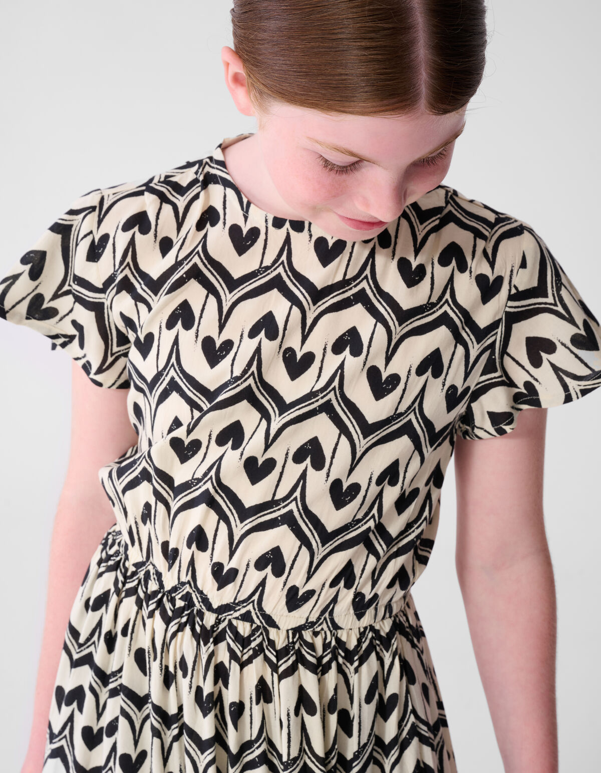 Heart Print Mini Kleid Schwarz SHOEBY GIRLS