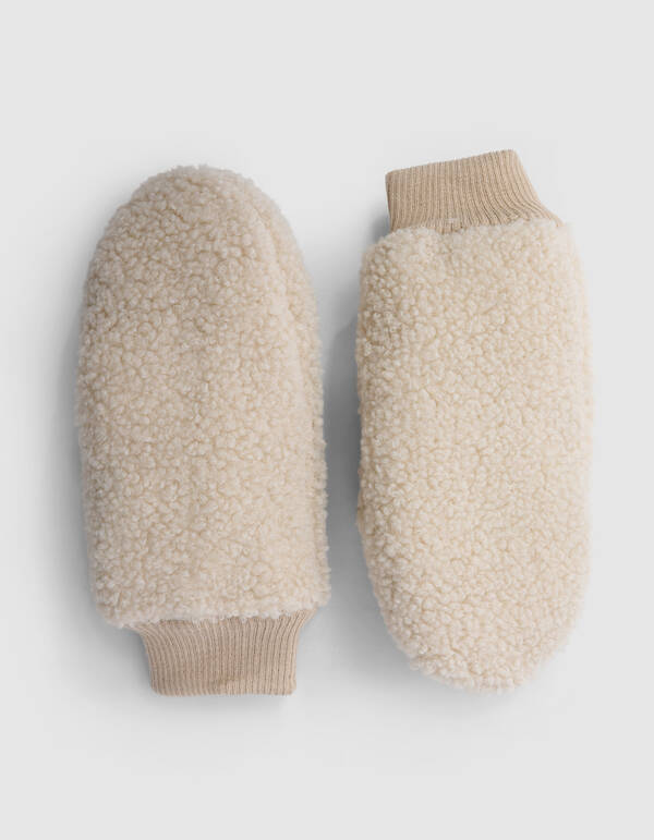 Teddy-F&auml;ustlinge Beige SHOEBY ACCESSOIRES