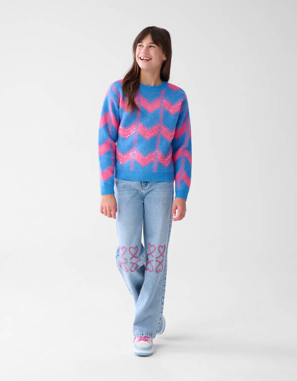 Pailletten-Pullover Blau SHOEBY GIRLS