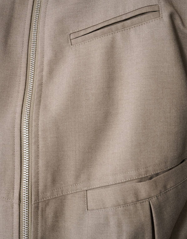 &Uuml;bergro&szlig;e Perlen-Bomberjacke Taupe SHOEBY WOMEN