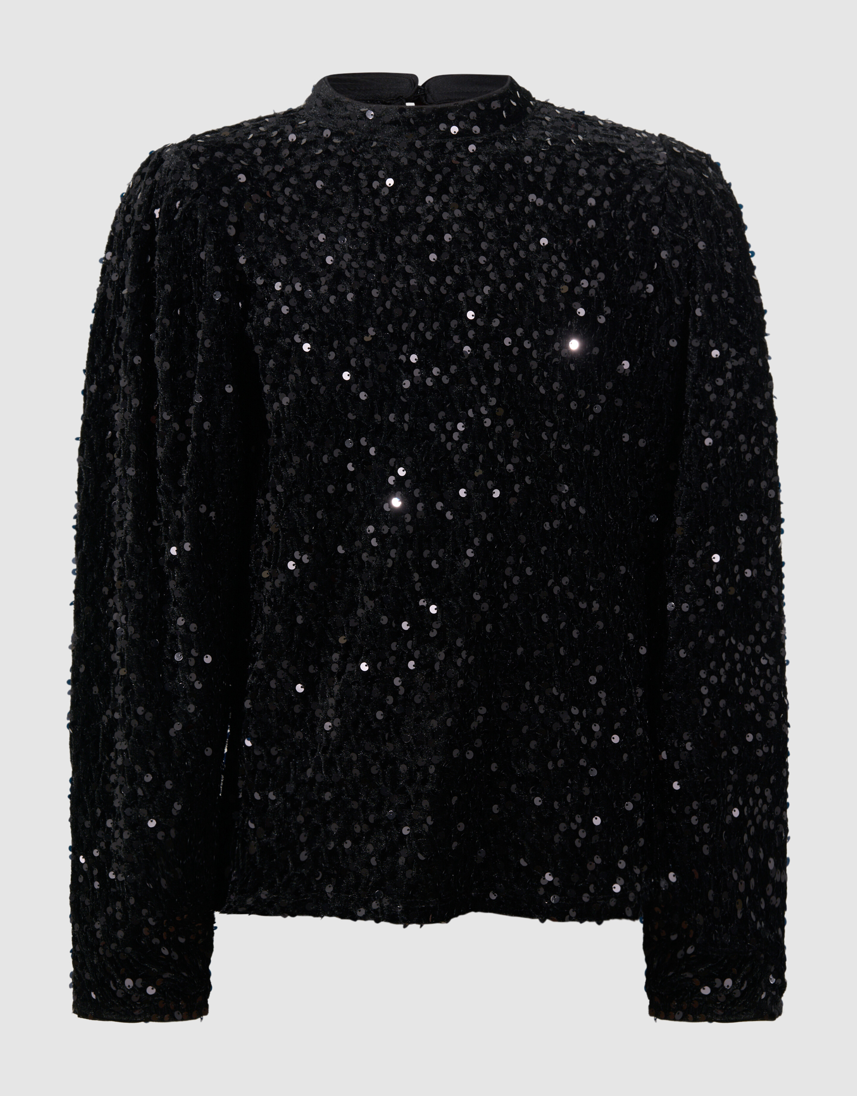Sequin Longsleeve Top Schwarz SHOEBY GIRLS