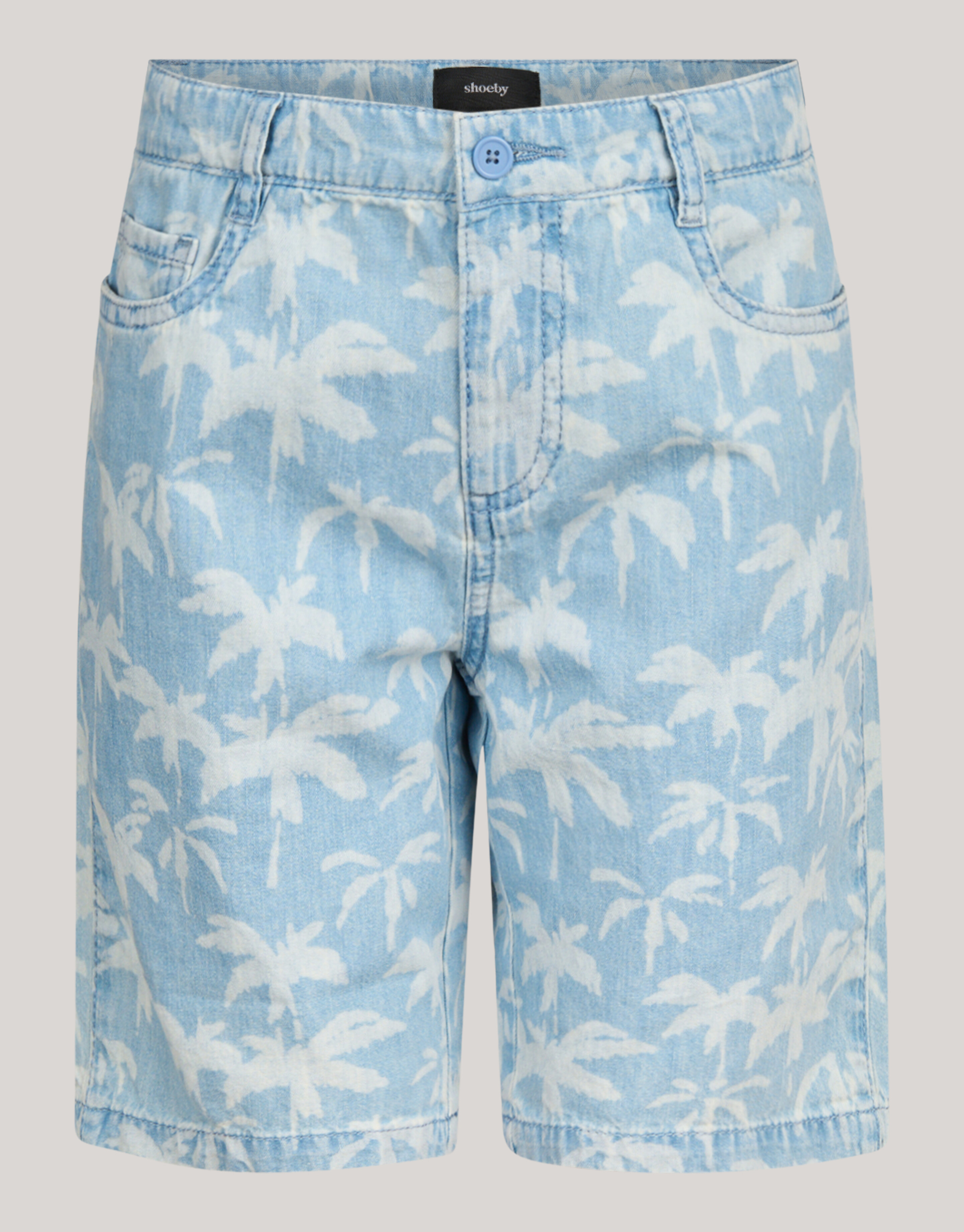 Palm Print Denim Short Bleached SHOEBY BOYS