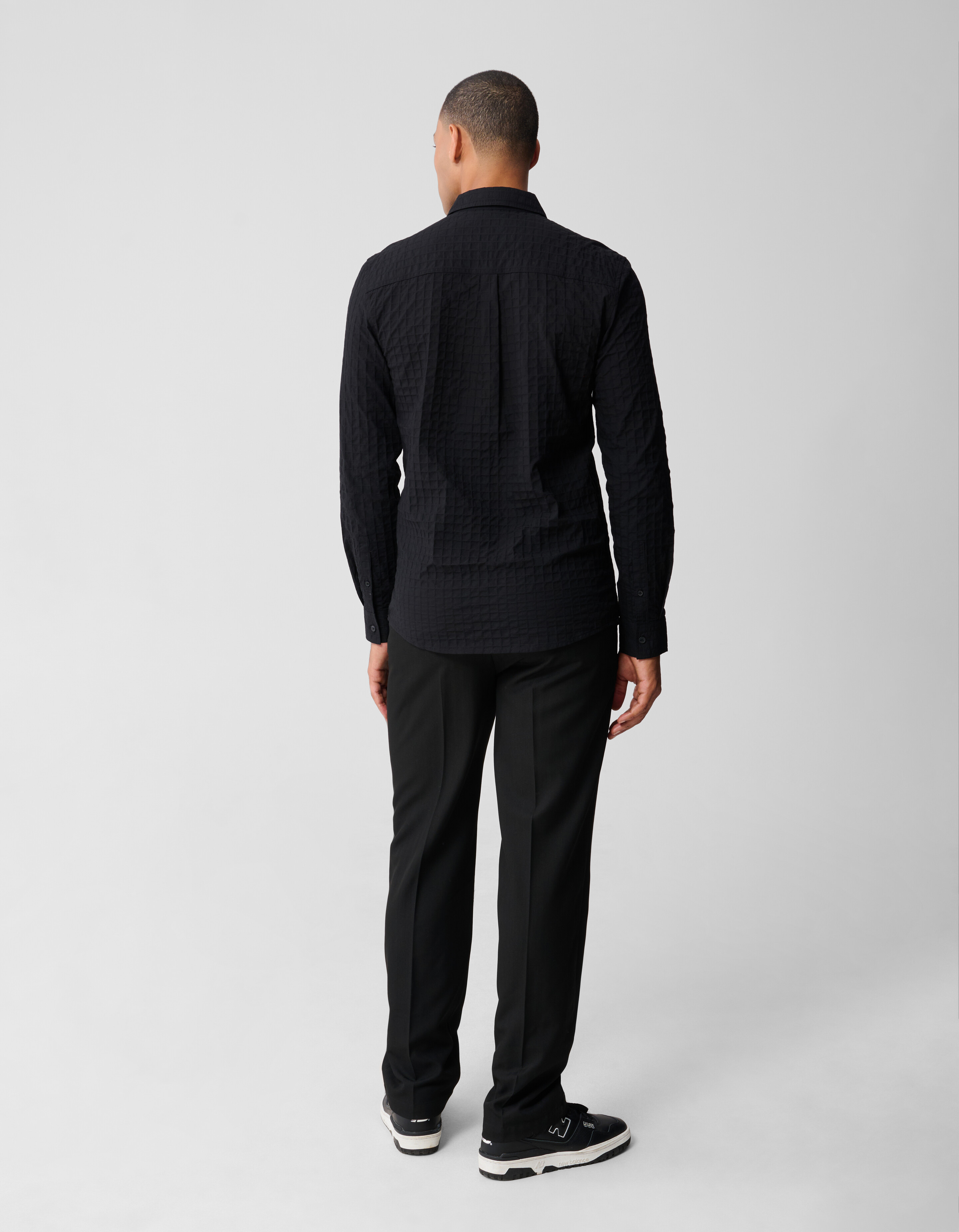 Struktur Hemd Schwarz SHOEBY MEN