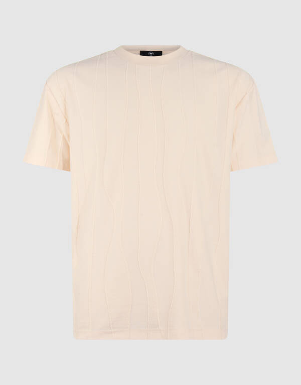 Wellenlinien T-Shirt Hellgelb SHOEBY MEN