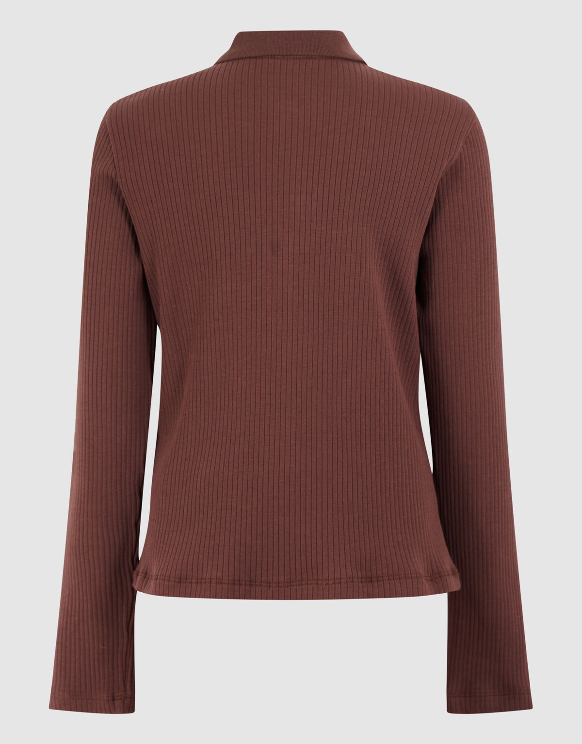 Collar Zip Longsleeve Top Donkerbruin SHOEBY GIRLS