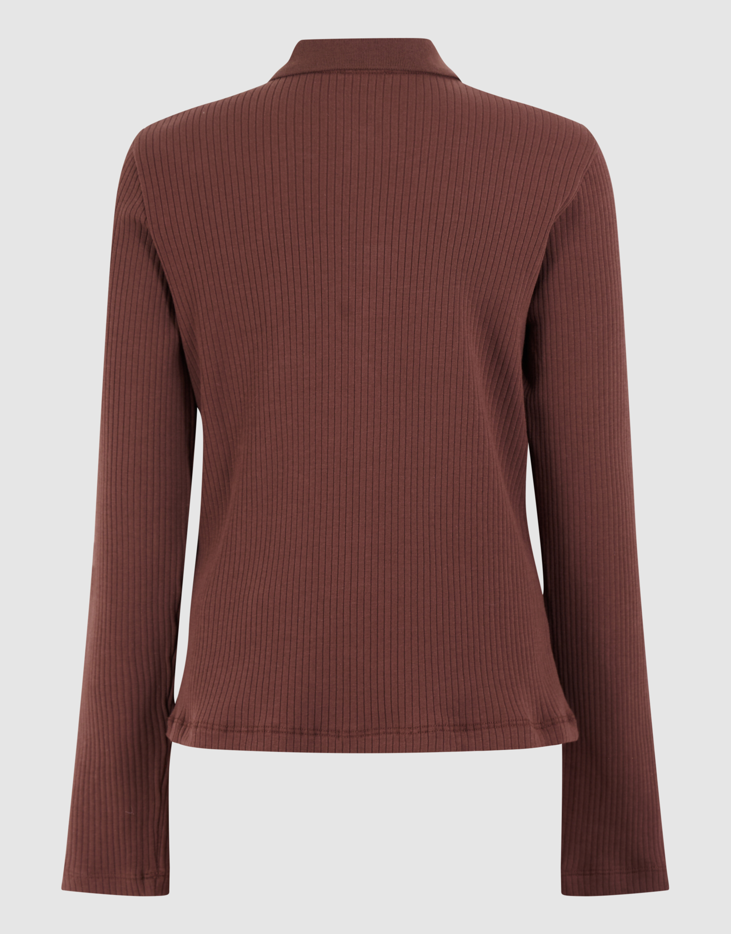 Collar Zip Longsleeve Top Donkerbruin SHOEBY GIRLS