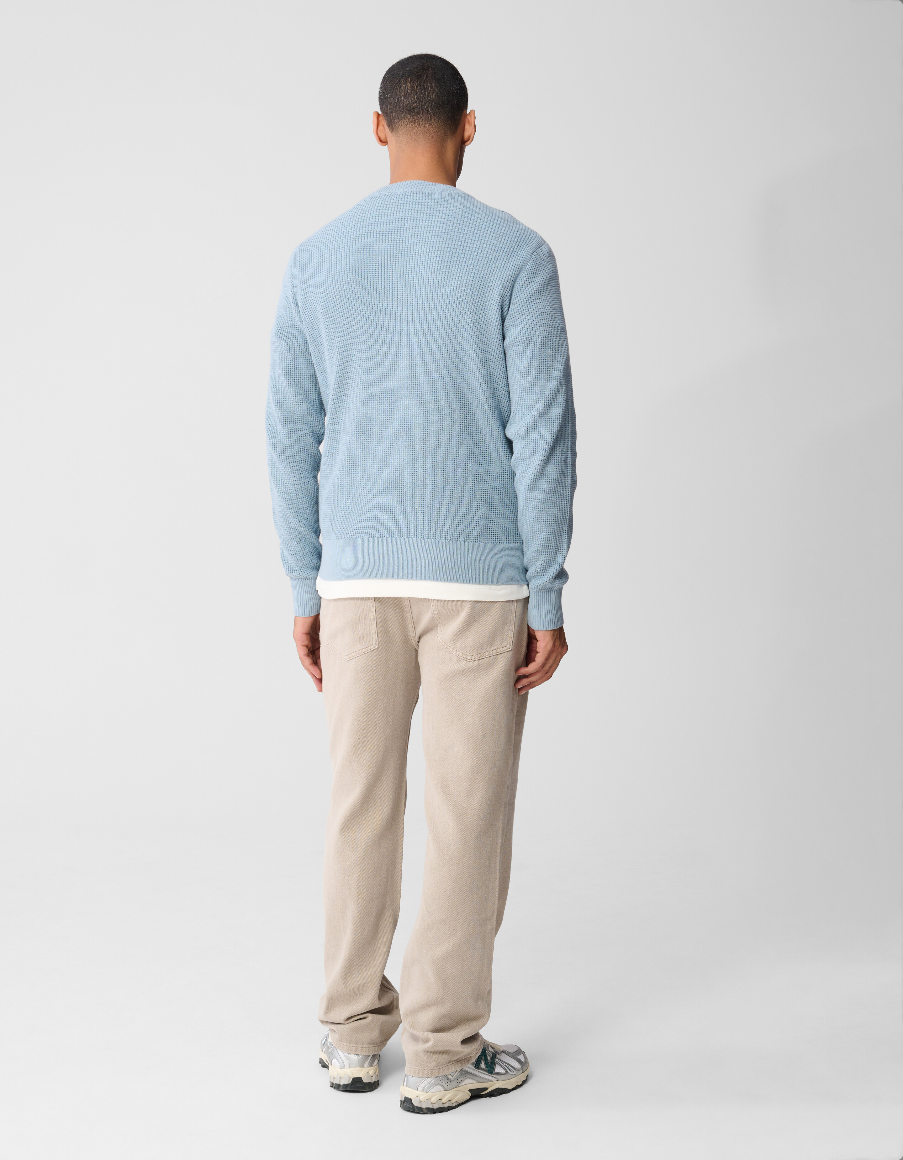 Gestrickter Waffelpullover Hellblau SHOEBY MEN