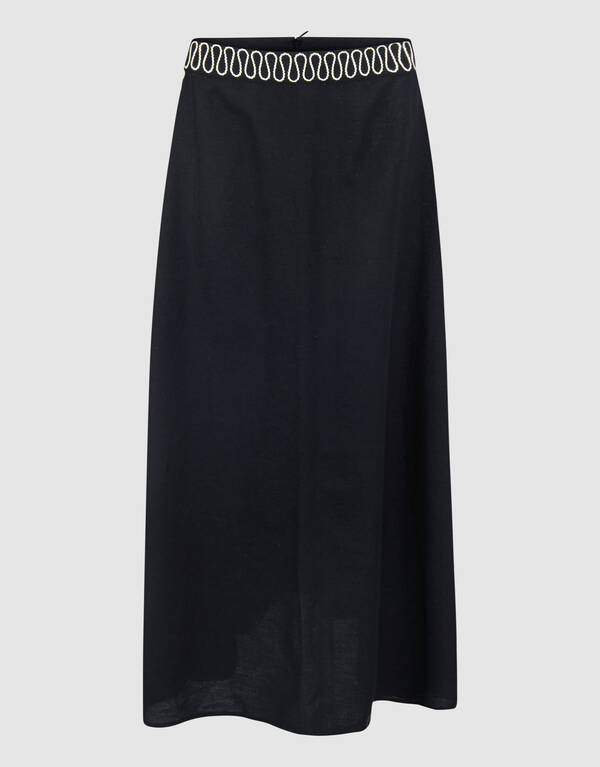 bestickte Maxirock Schwarz SHOEBY WOMEN