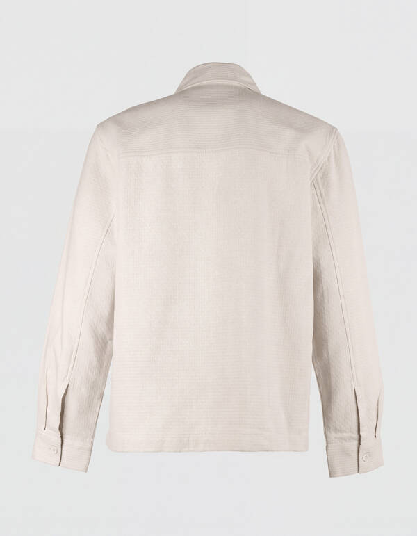 Block-Jacquard-Overshirt Hellgrau SHOEBY MEN