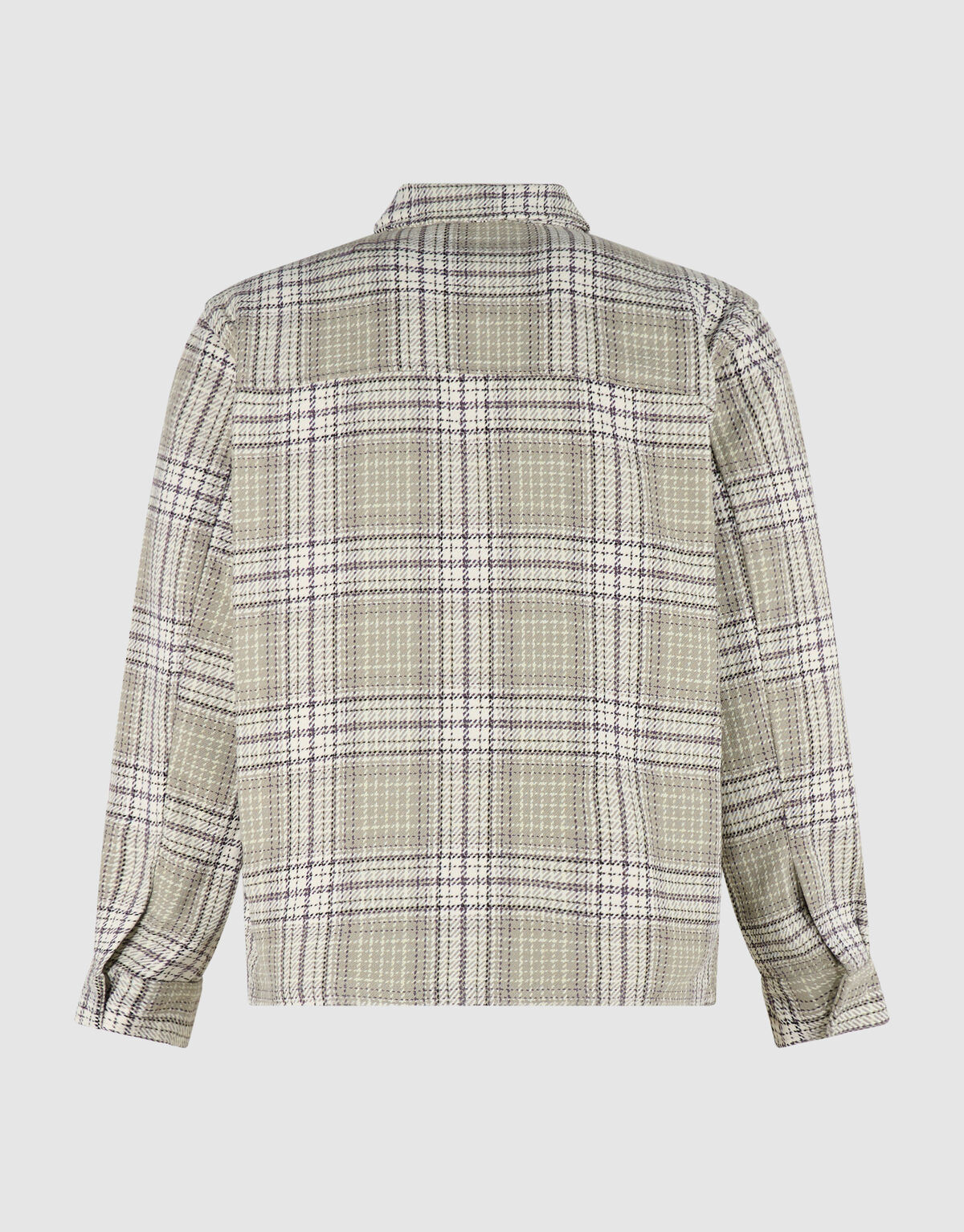 Hellgr&uuml;nes kariertes Overshirt Rei&szlig;verschluss SHOEBY MEN