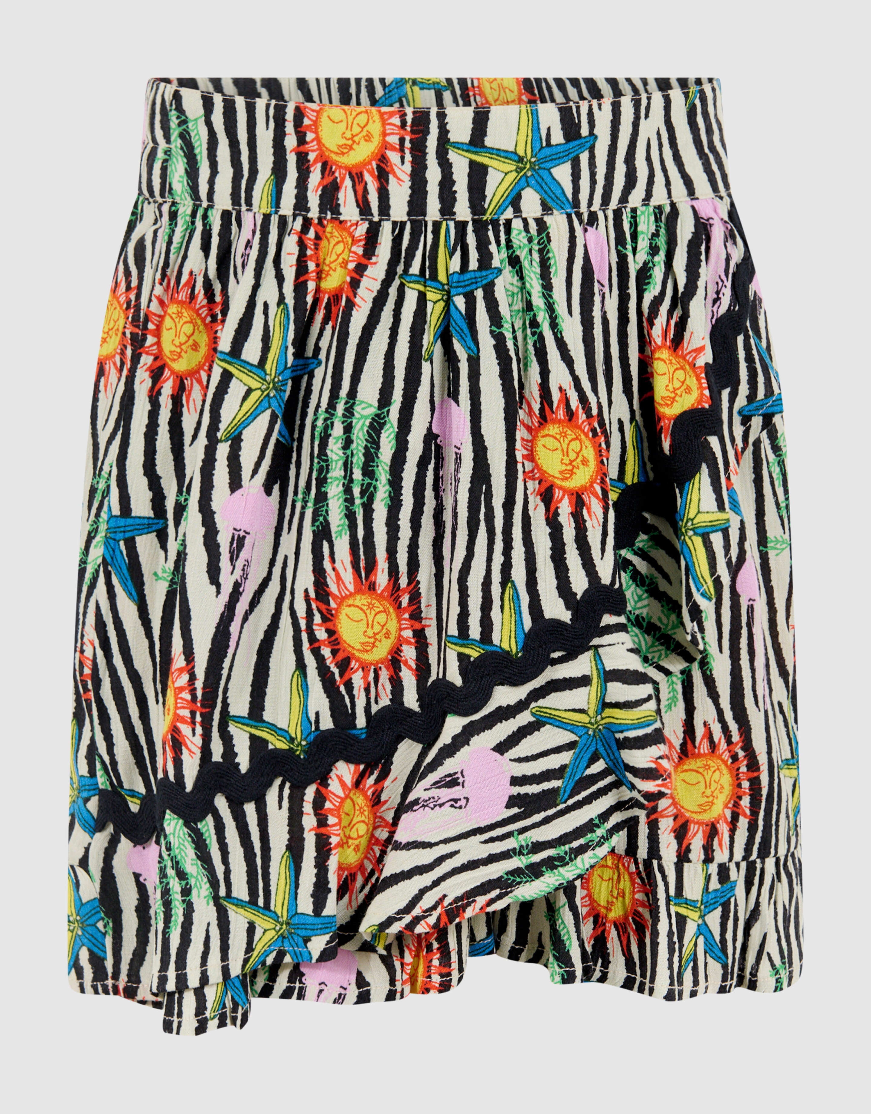 Bedruckter Zebra-Skort Off White SHOEBY GIRLS