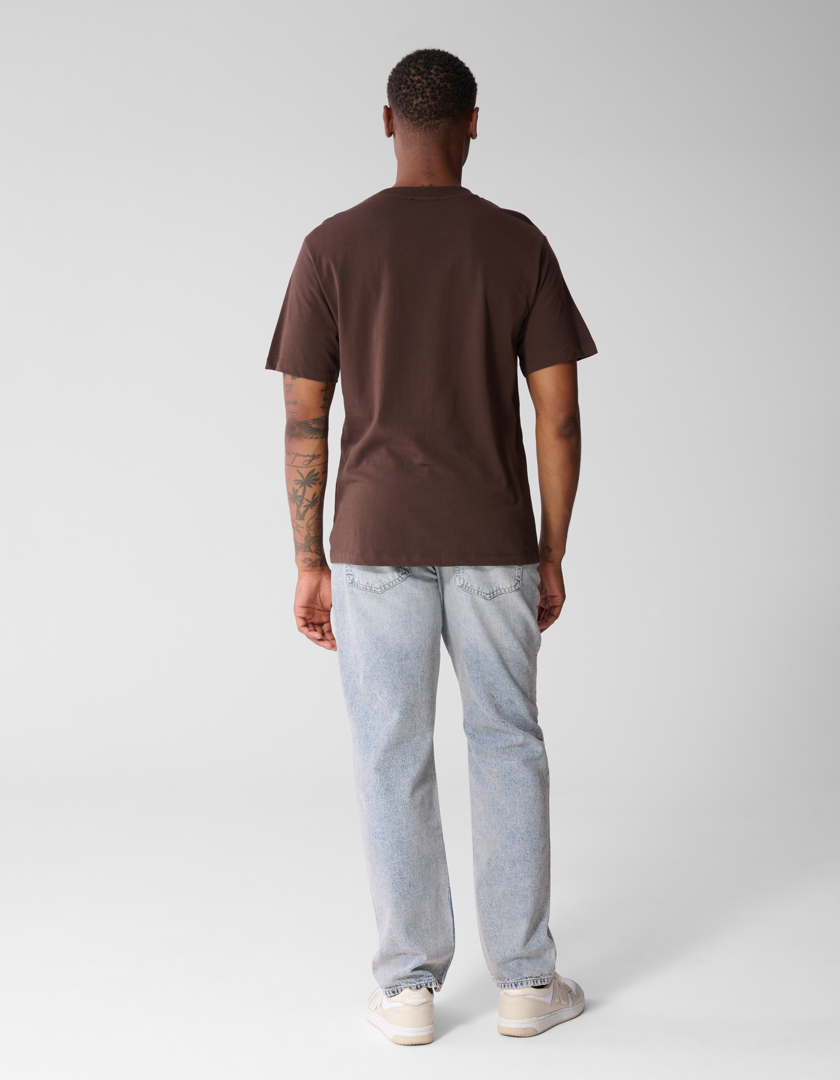Einfarbiges T-Shirt Braun SHOEBY MEN