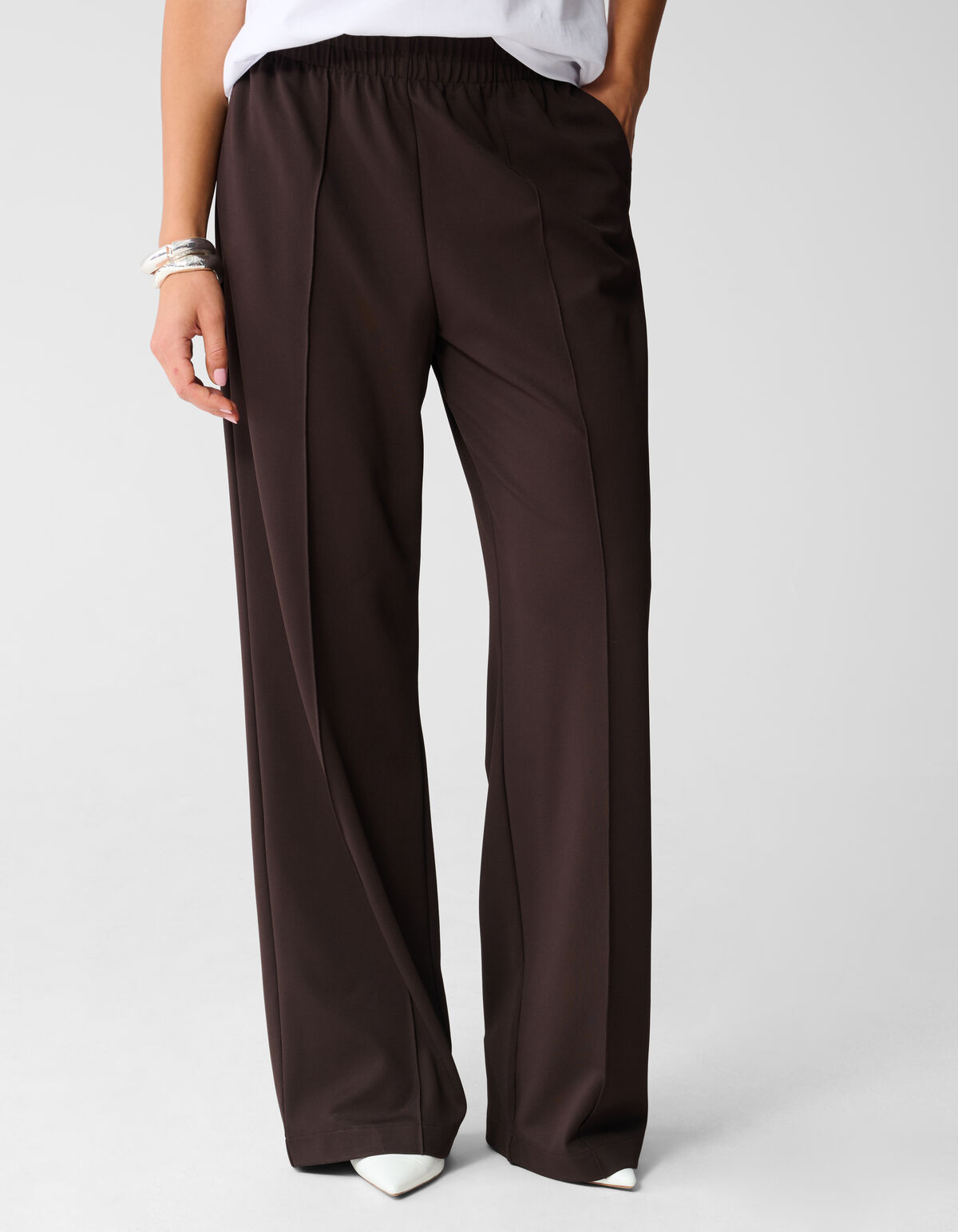 Basic Hose mit weitem Bein Dunkelbraun SHOEBY WOMEN