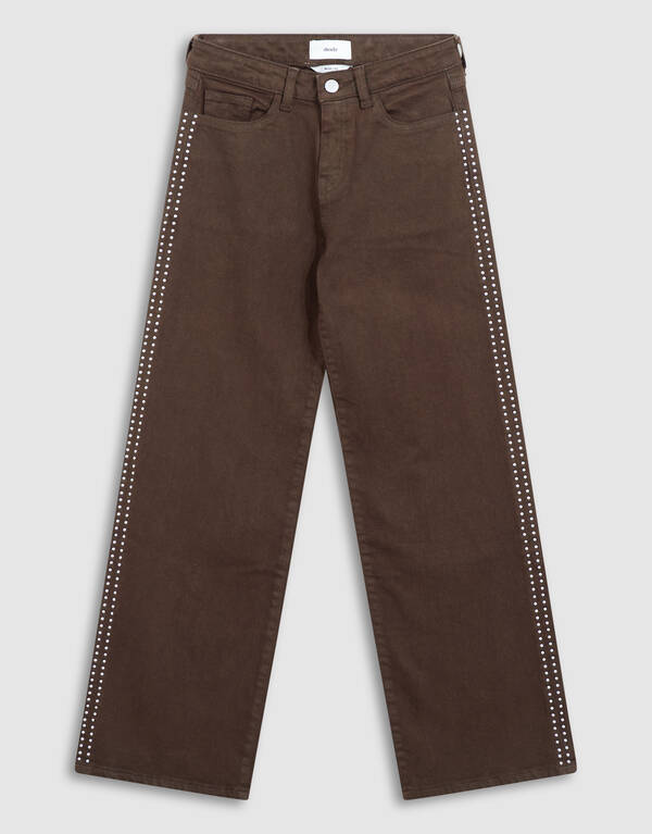 Stud Wide Leg Fit Jeans Braun SHOEBY GIRLS