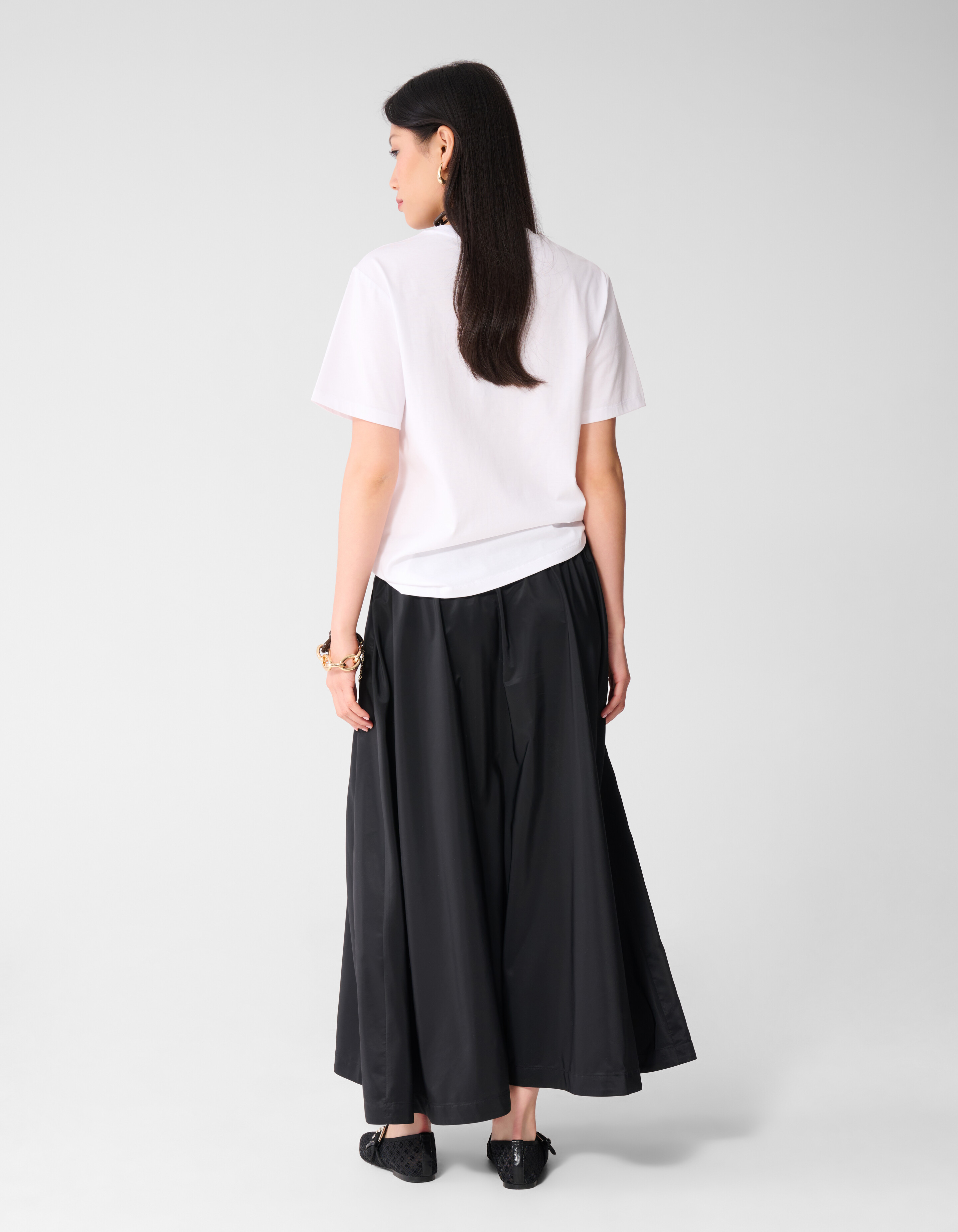 Weit geschnittener sportlicher Maxi-Rock Schwarz SHOEBY WOMEN