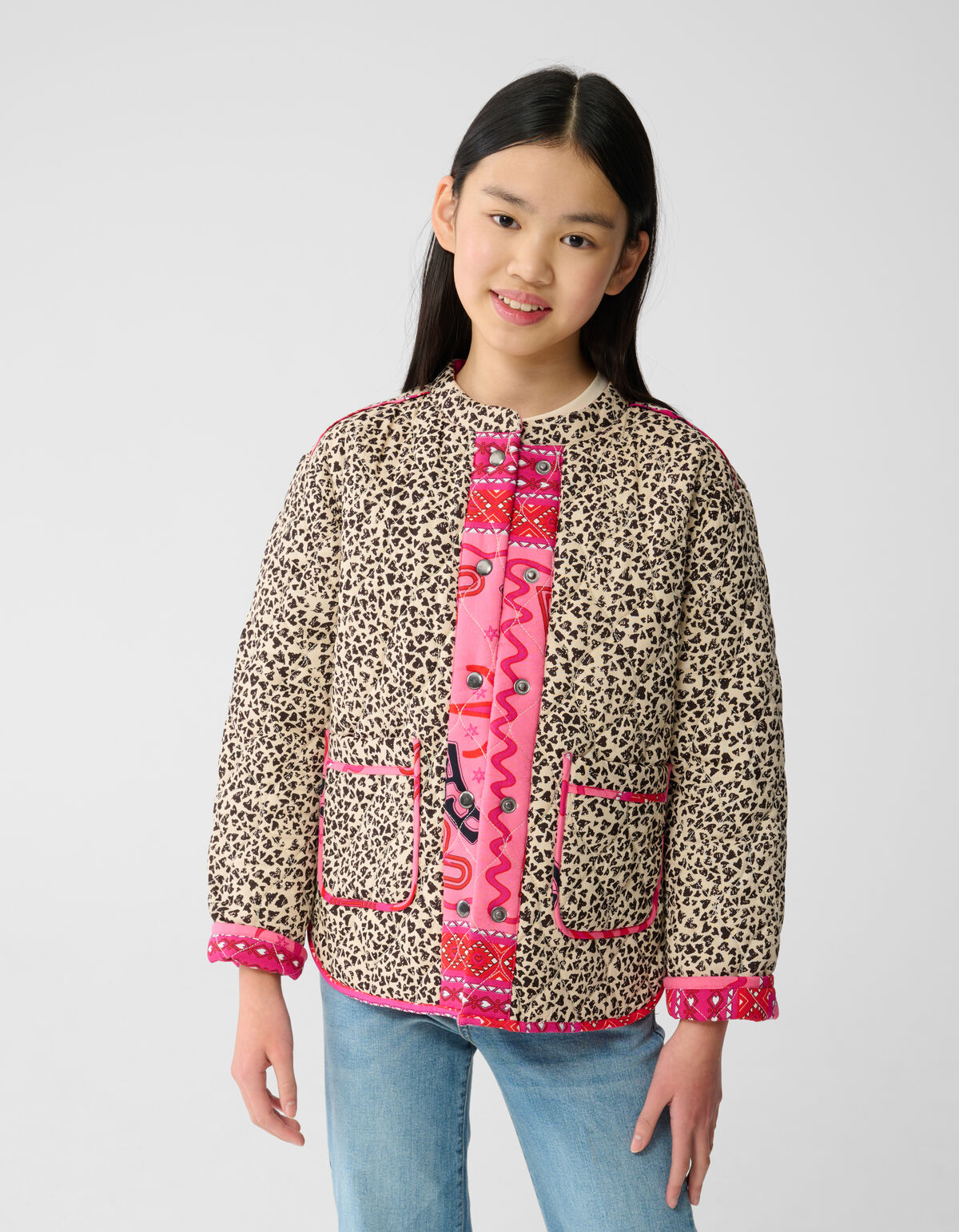 Leopard Stitch Jack Hellbraun SHOEBY GIRLS