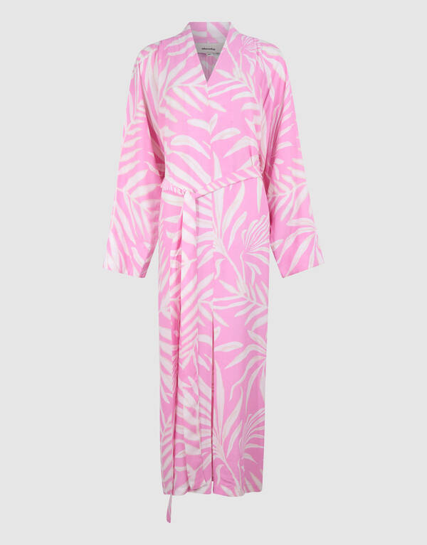 Bedruckte Kimono-Maxikleid in Hellrosa SHOEBY WOMEN